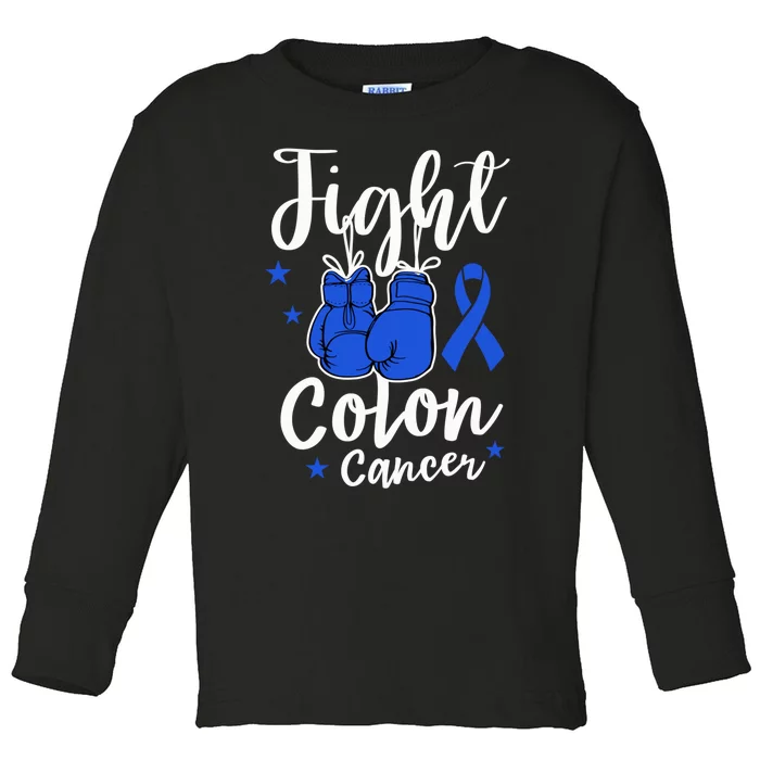 Fight Colon Cancer Gloves Support Colon Cancer Awareness Toddler Long Sleeve Shirt