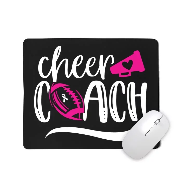 Football Cheer Coach Pink Ribbon Breast Cancer Awareness Mousepad