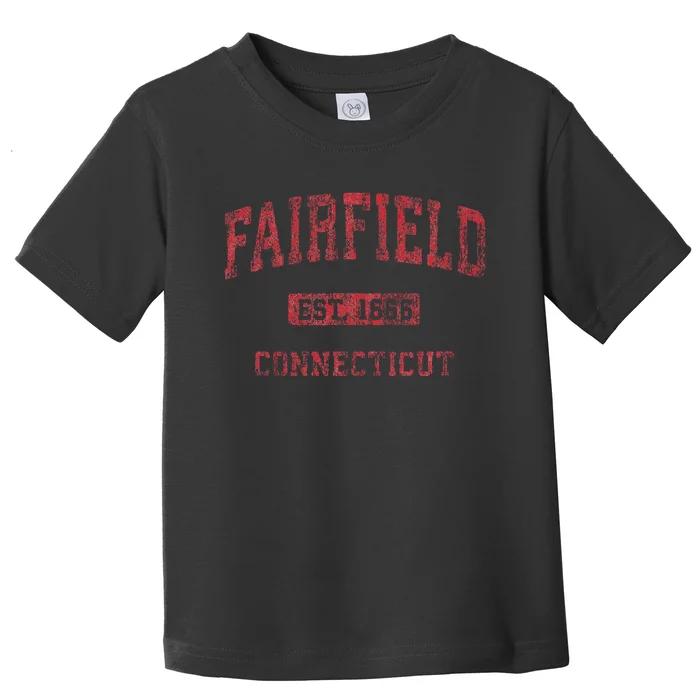 Fairfield Connecticut Ct Vintage Athletic Sports Design Toddler T-Shirt