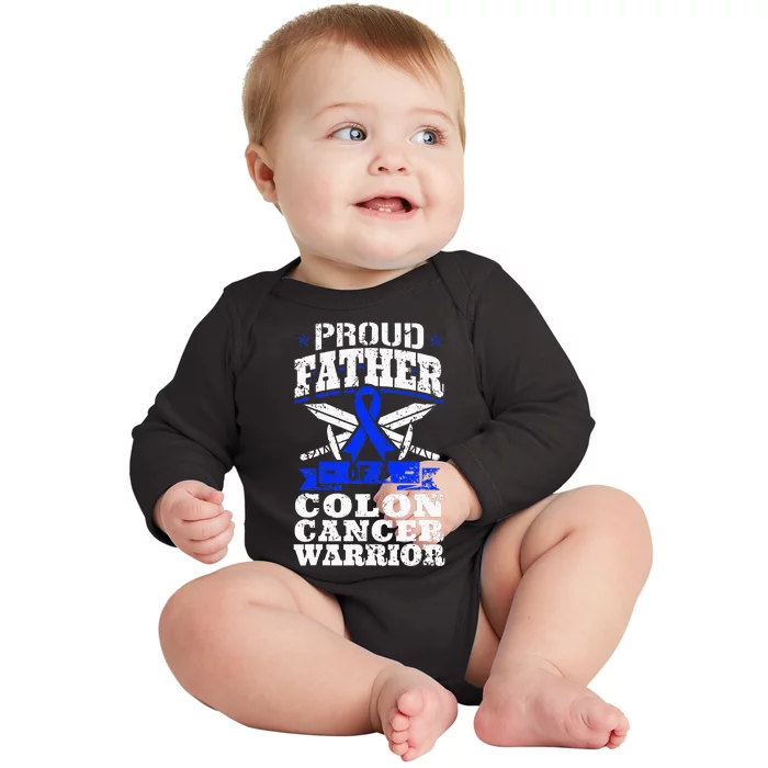 Funny Colon Cancer Survivor Cancer Awareness Ribbon Baby Long Sleeve Bodysuit