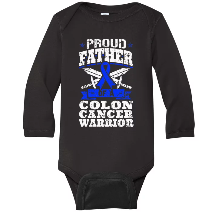 Funny Colon Cancer Survivor Cancer Awareness Ribbon Baby Long Sleeve Bodysuit