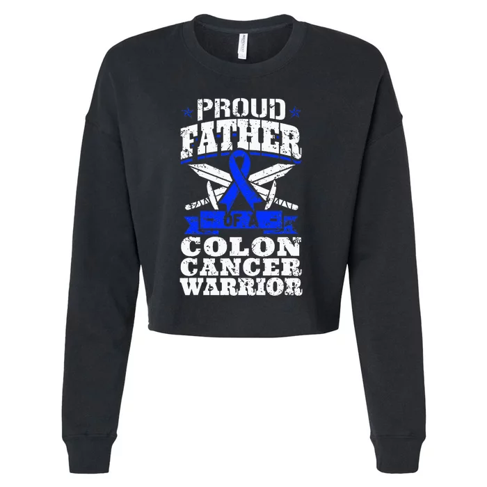 Funny Colon Cancer Survivor Cancer Awareness Ribbon Cropped Pullover Crew