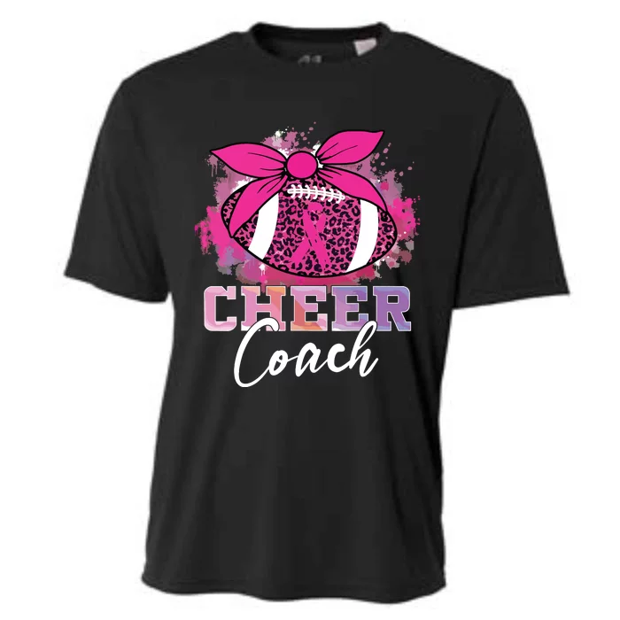 Football Cheer Coach Pink Ribbon Breast Cancer Awareness Cooling Performance Crew T-Shirt