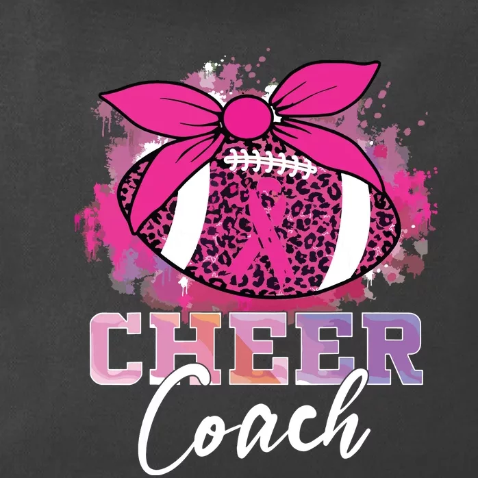 Football Cheer Coach Pink Ribbon Breast Cancer Awareness Zip Tote Bag