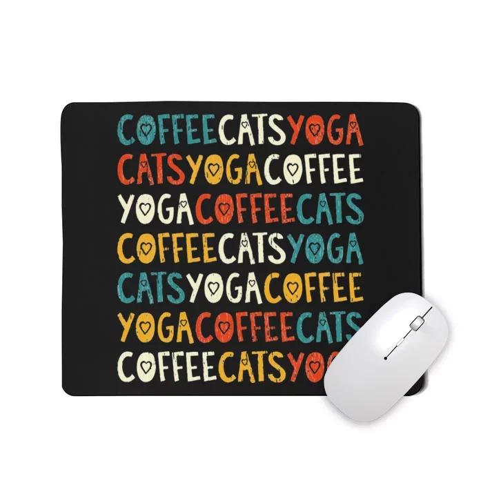 Funny Coffee Cats Kitten Yoga Lovers Mousepad