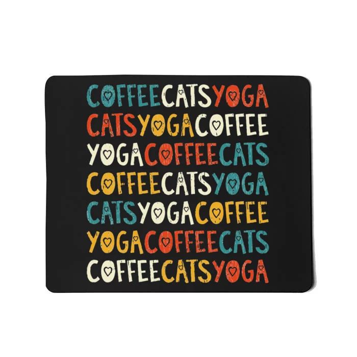 Funny Coffee Cats Kitten Yoga Lovers Mousepad