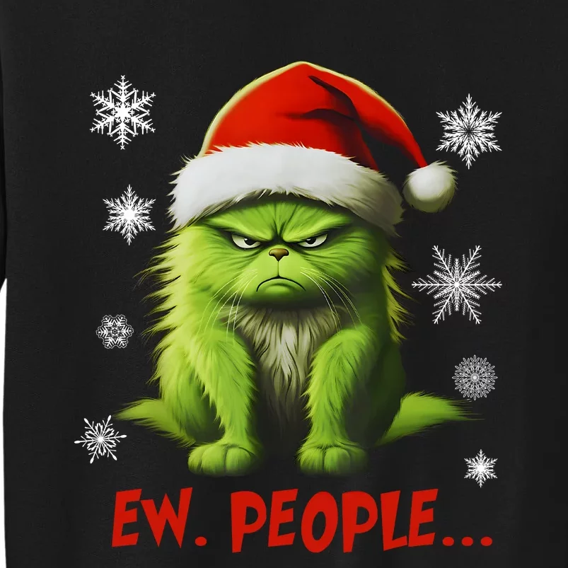 Funny Christmas Cat Ew People Meowy Cat Lovers Sweatshirt