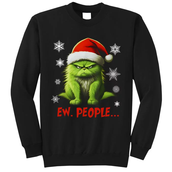 Funny Christmas Cat Ew People Meowy Cat Lovers Sweatshirt