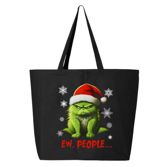 Funny Christmas Cat Ew People Meowy Cat Lovers 25L Jumbo Tote