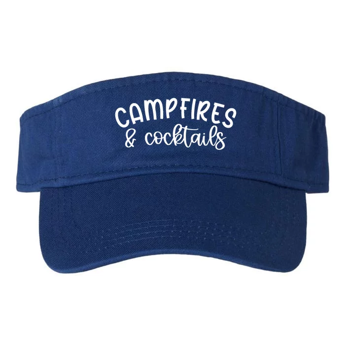 Funny Camping Campfires And Cocktails Gift Valucap Bio-Washed Visor