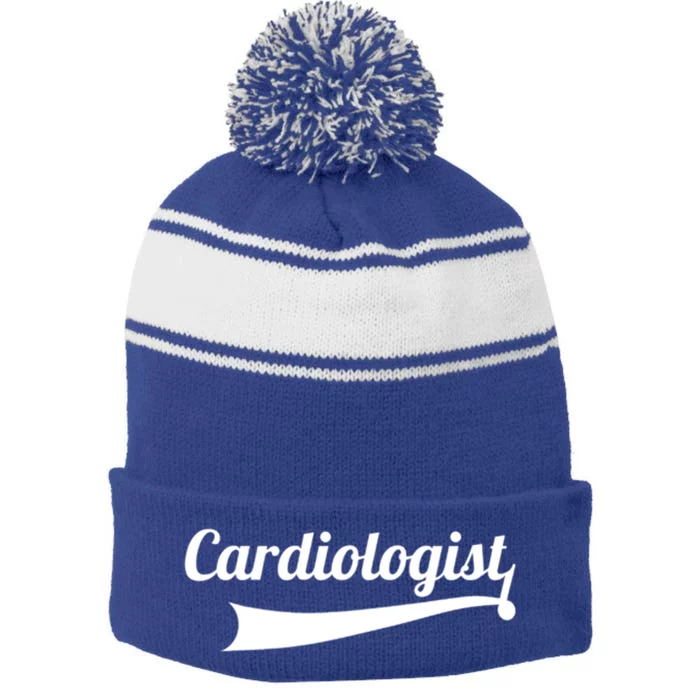 Future Cardiologist Cardiology Cardiologists Heart Surgeon Gift Stripe Pom Pom Beanie