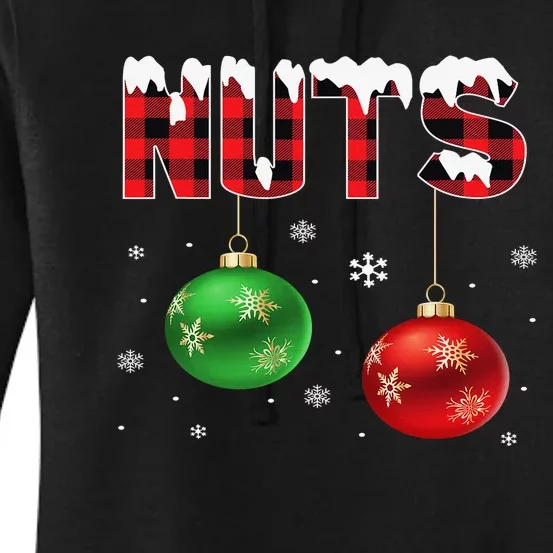 Funny Christmas Chest Nuts Matching Couples Chestnuts Women's Pullover Hoodie