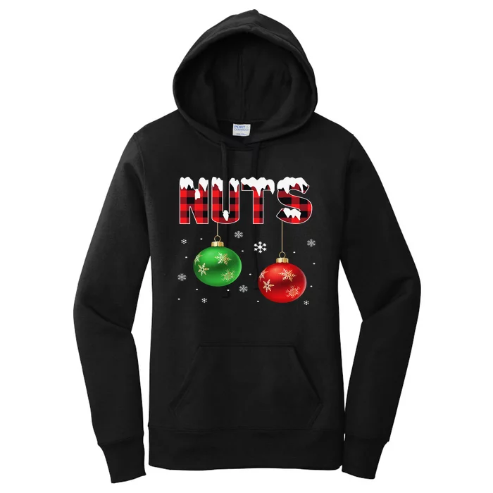 Funny Christmas Chest Nuts Matching Couples Chestnuts Women's Pullover Hoodie