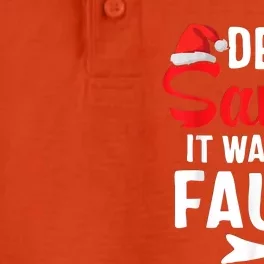 Funny Christmas Couples Shirts Dear Santa It Was His Fault Dry Zone Grid Performance Polo