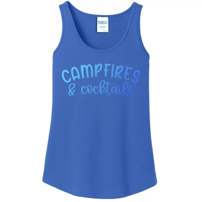 Funny Camping Campfires And Cocktails Gift Ladies Essential Tank