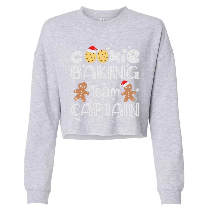 Funny Christmas Cookie Baking Team Captain Gingerbread Xmas Cropped Pullover Crew