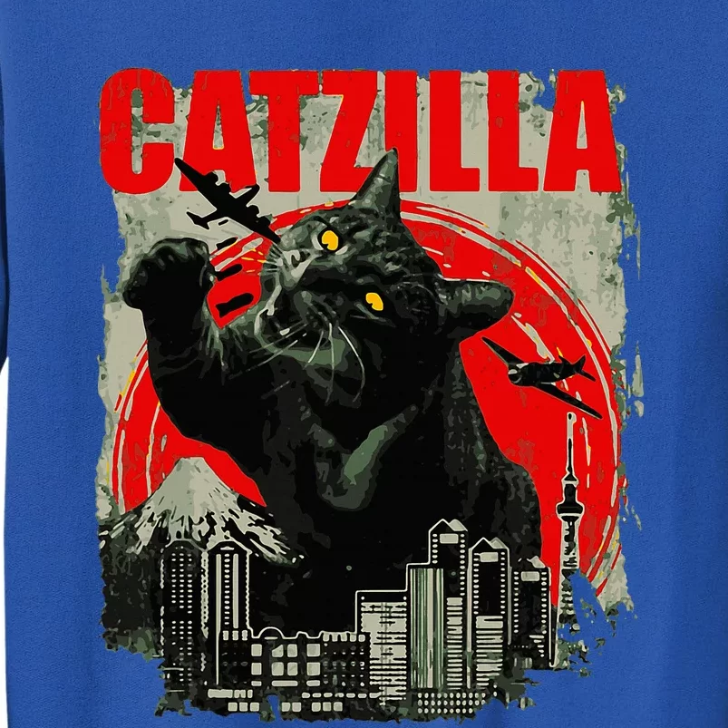 Funny Cat Catzilla Tall Sweatshirt