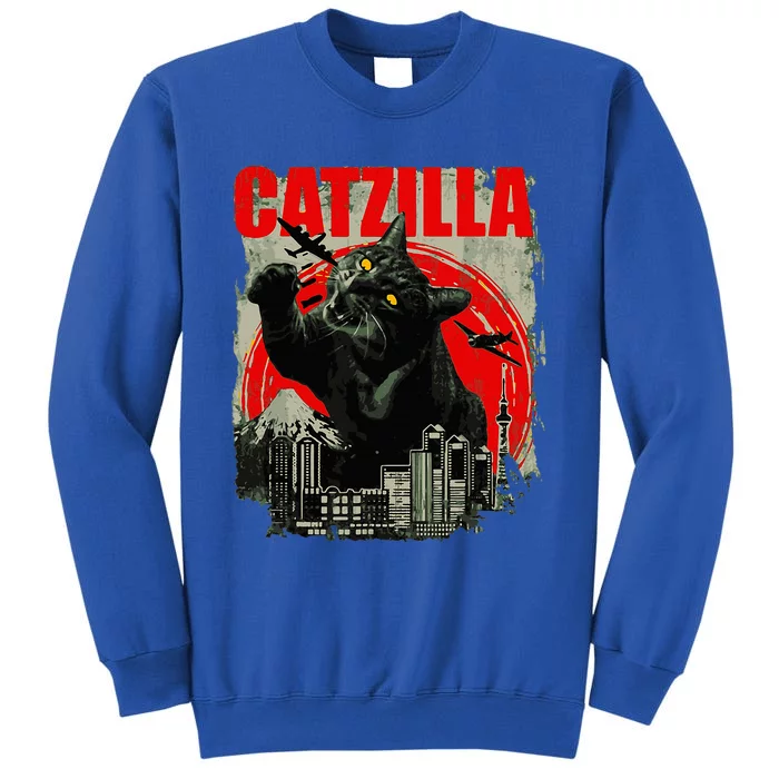 Funny Cat Catzilla Tall Sweatshirt