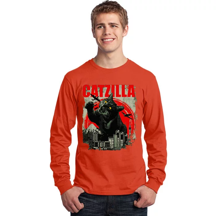 Funny Cat Catzilla Tall Long Sleeve T-Shirt