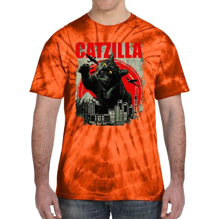 Funny Cat Catzilla Tie-Dye T-Shirt