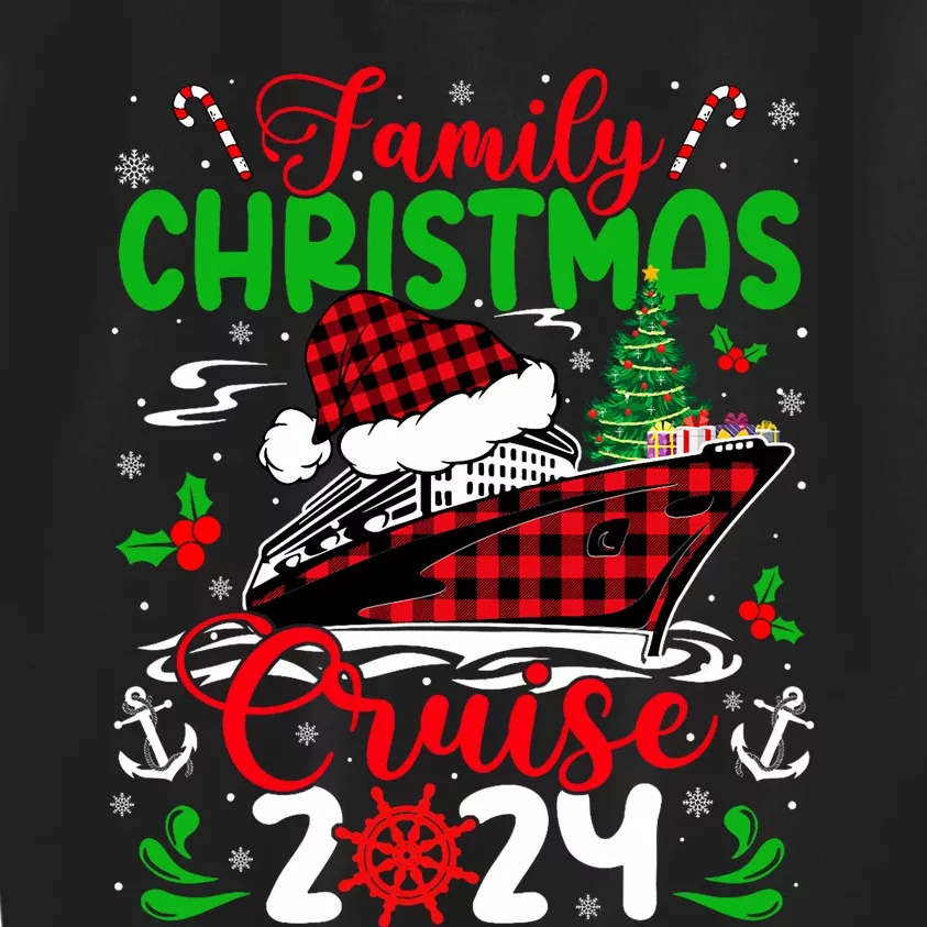 Family Christmas Cruise 2024 Plaid Cute Squad Xmas Cruising Kids Sweatshirt