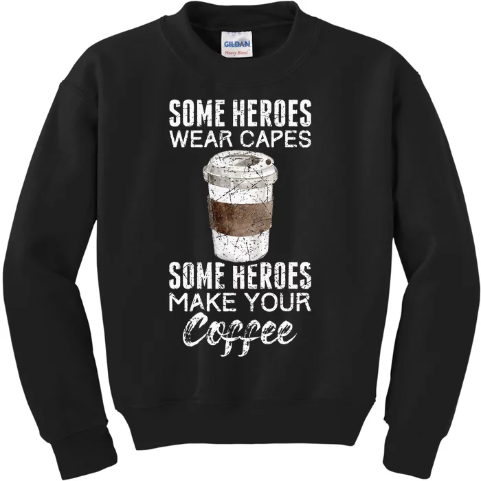 Funny Coffeemaker Coffee Lover Gift Idea Barista Kids Sweatshirt