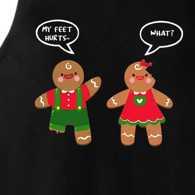 Funny Crude Christmas Humor Gingerbread Puns Slapstick Xmas Ladies Tri-Blend Wicking Tank