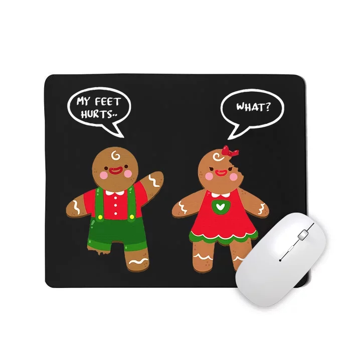 Funny Crude Christmas Humor Gingerbread Puns Slapstick Xmas Mousepad