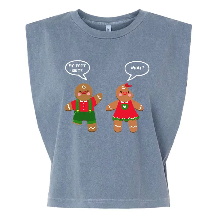 Funny Crude Christmas Humor Gingerbread Puns Slapstick Xmas Garment-Dyed Women's Muscle Tee