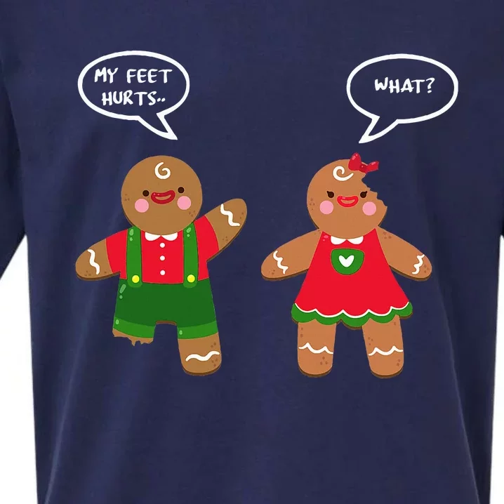 Funny Crude Christmas Humor Gingerbread Puns Slapstick Xmas Sueded Cloud Jersey T-Shirt