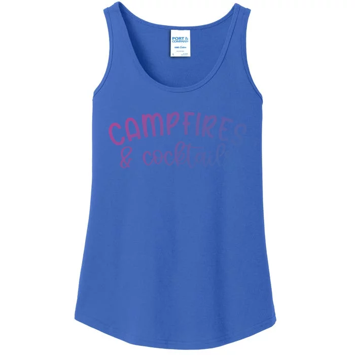 Funny Camping Campfires And Cocktails Gift Ladies Essential Tank