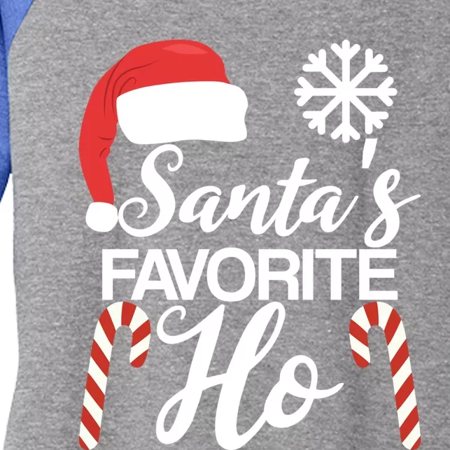 Funny Christmas Claus Family Pajama Santas Favorite Ho Gift Women's Tri-Blend 3/4-Sleeve Raglan Shirt