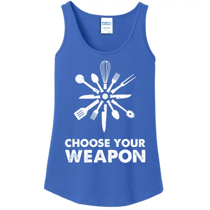 Funny Cooking Choose Your Weapon Kitchen Utensils Gift Ladies Essential Tank