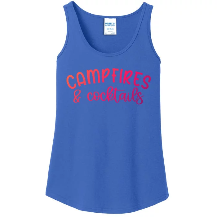 Funny Camping Campfires And Cocktails Gift Ladies Essential Tank