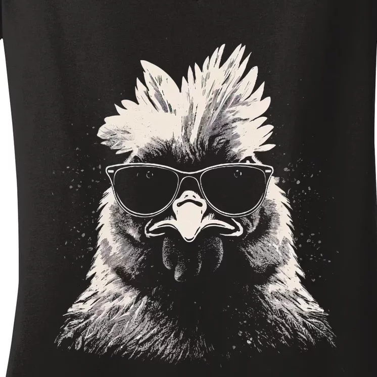 Funny Chicken cool Graffiti Urban art street Women's V-Neck T-Shirt