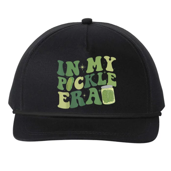 Funny Canned Cucumber Pickle Groovy In My Pickle Era Gift Snapback Five-Panel Rope Hat