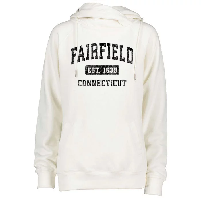 Fairfield Connecticut Ct Vintage Established Sports Womens Funnel Neck Pullover Hood