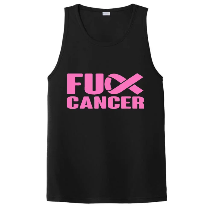 F ck Cancer Pink Ribbon Breast Cancer Awareness  Gifts Performance Tank