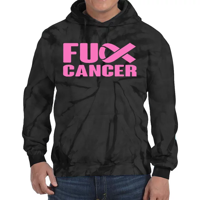 F ck Cancer Pink Ribbon Breast Cancer Awareness  Gifts Tie Dye Hoodie