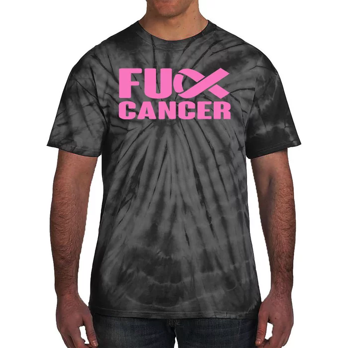 F ck Cancer Pink Ribbon Breast Cancer Awareness  Gifts Tie-Dye T-Shirt