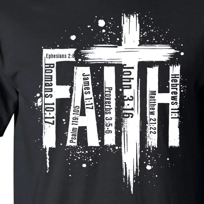 Faith Cross Christ Religious Inspirational Apparel Tall T-Shirt