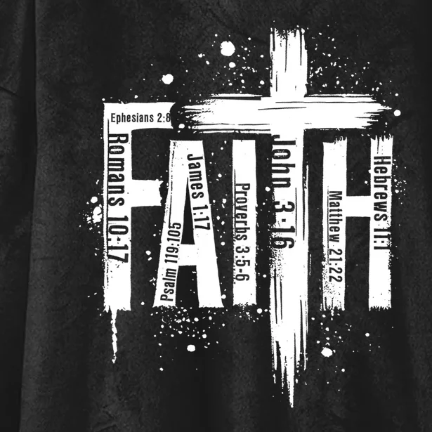 Faith Cross Christ Religious Inspirational Apparel Hooded Wearable Blanket