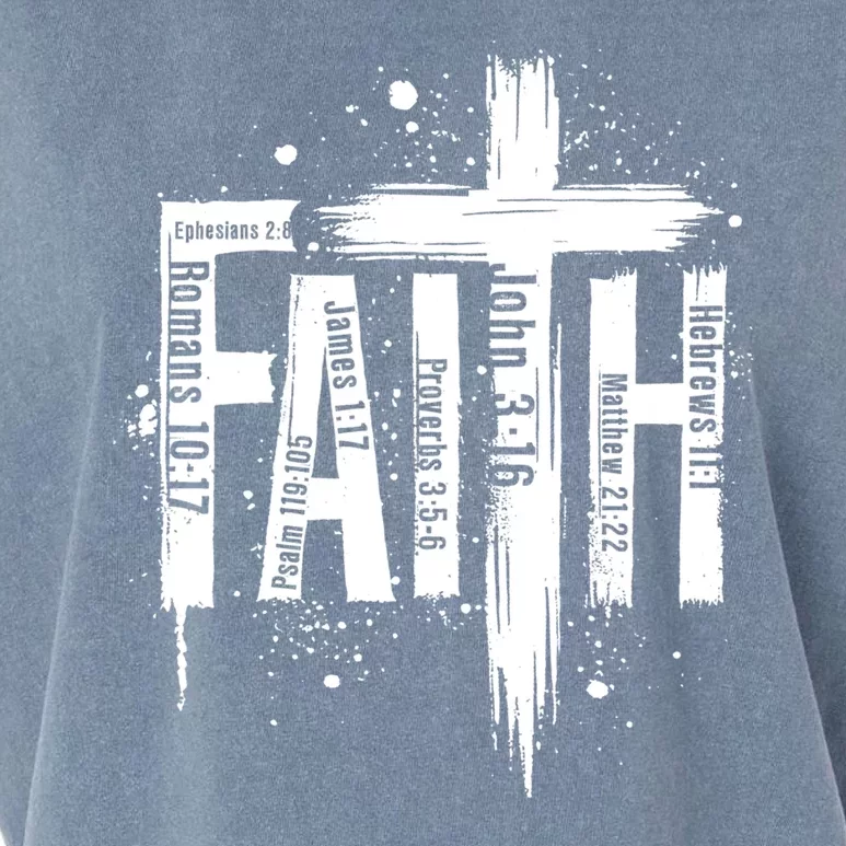 Faith Cross Christ Religious Inspirational Apparel Garment-Dyed Women's Muscle Tee