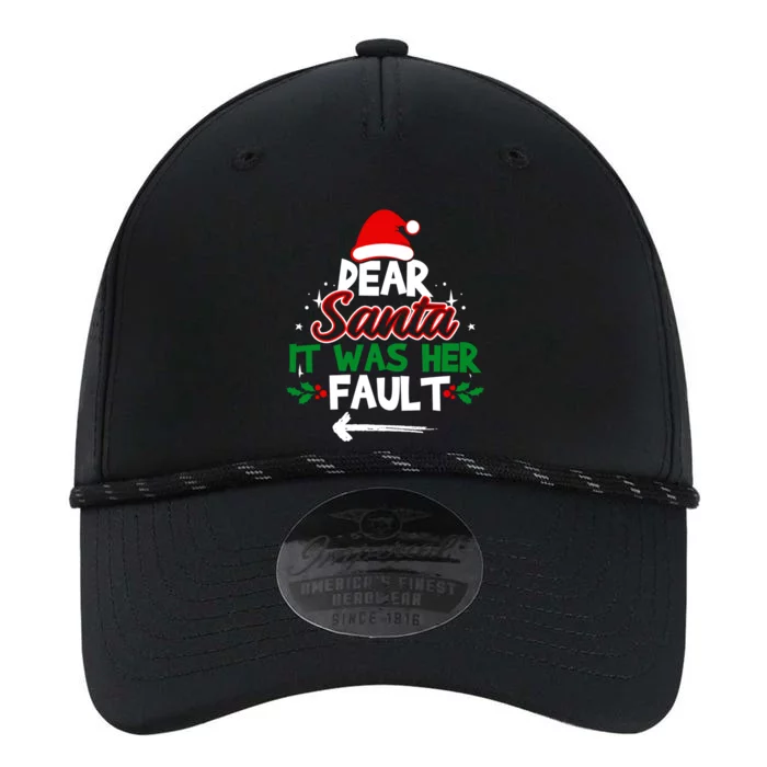 Funny Christmas Couples Outfit Dear Santa It Was Her Fault Meaningful Gift Performance The Dyno Cap