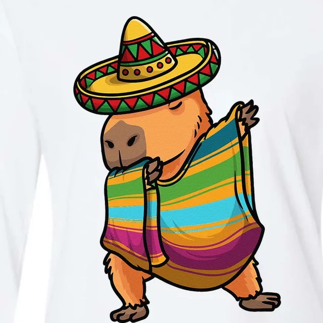 Funny Capybara Cinco De Mayo Rodent Dab Mexican Gift Womens Cotton Relaxed Long Sleeve T-Shirt