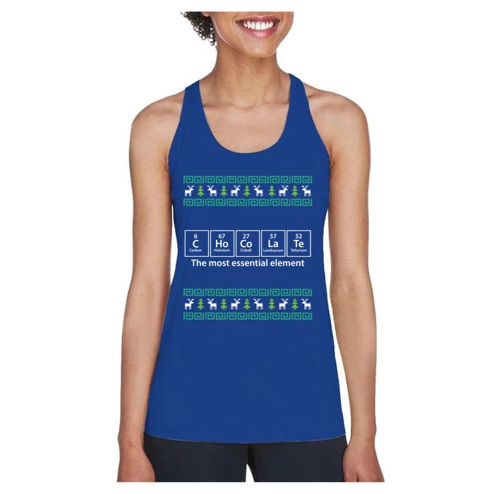 Funny Chemistry Chocolate Chocolate Elet Ugly Xmas Gift Women's Racerback Tank