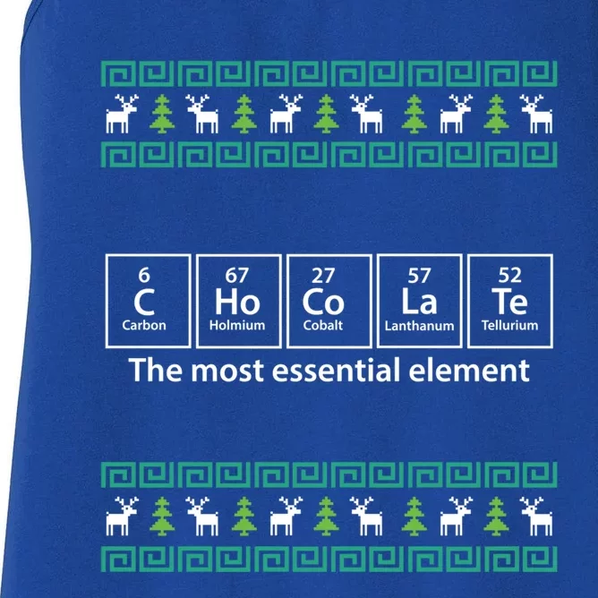 Funny Chemistry Chocolate Chocolate Elet Ugly Xmas Gift Women's Racerback Tank