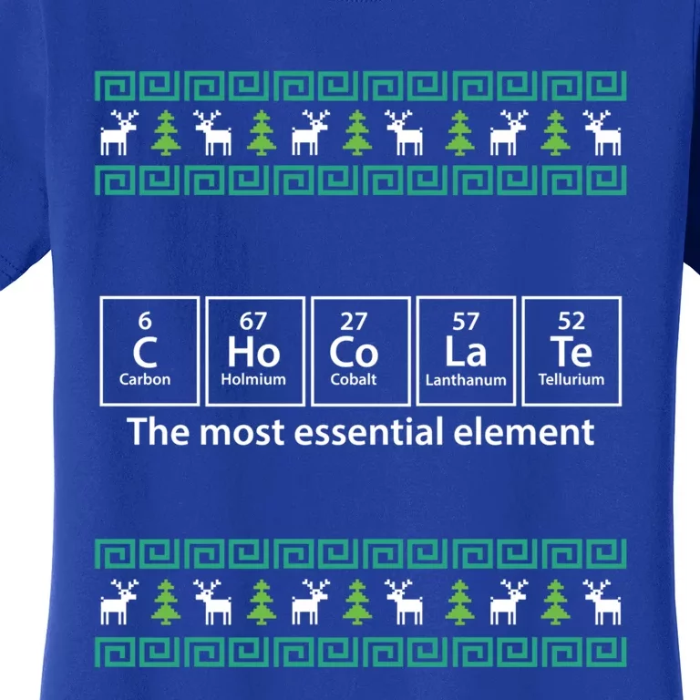 Funny Chemistry Chocolate Chocolate Elet Ugly Xmas Gift Women's T-Shirt