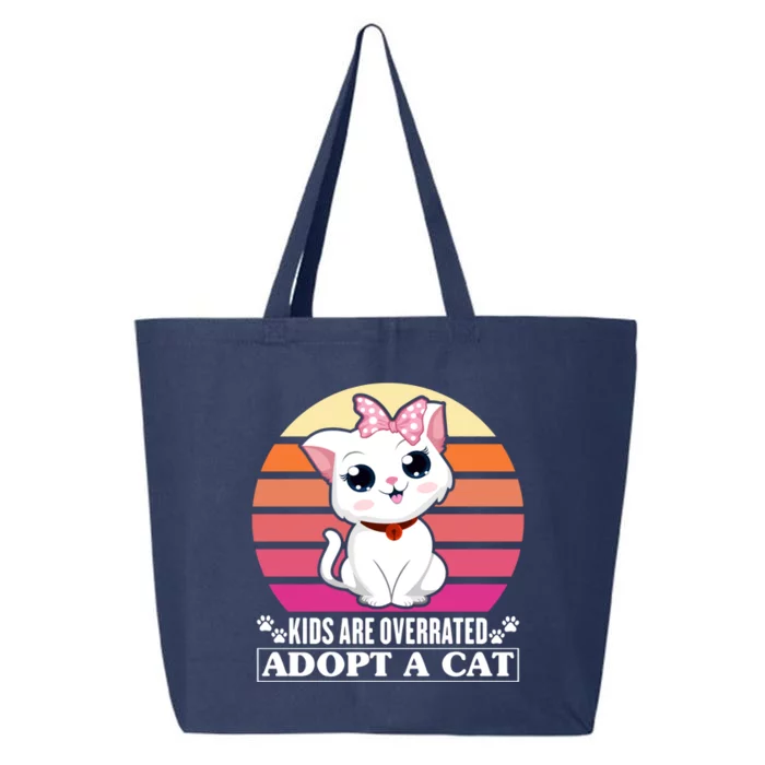 Funny Cute Cat Dad Cat Mom Are Overrated Adopt A Cat Gift 25L Jumbo Tote