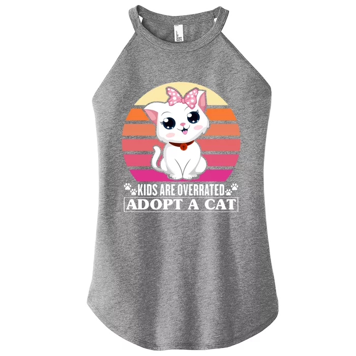 Funny Cute Cat Dad Cat Mom Are Overrated Adopt A Cat Gift Women’s Perfect Tri Rocker Tank